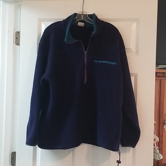 L.L. Bean Jackets & Blazers - LL Bean fleece 3/4th zip jacket purple and teal